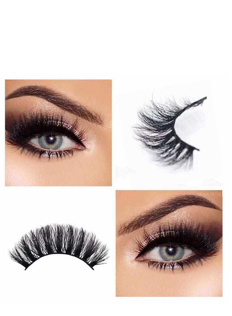 Excefore 20 Pairs False Eyelashes 3D Faux Mink Lashes Natural Look Wispy Fake Eyelashes 16-20MM Fluffy Volume Long Thick Lashes Pack - Image 3