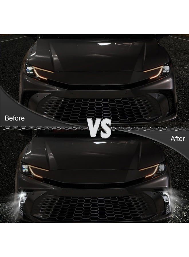 BINQIGOO LED Daytime Running Light Front Bumper Fog Light, Switchback White DRL Amber Sequential Turn Signal, Compatible with Toyota Camry SE XSE 2025 (Not fit LE XLE) - Image 2