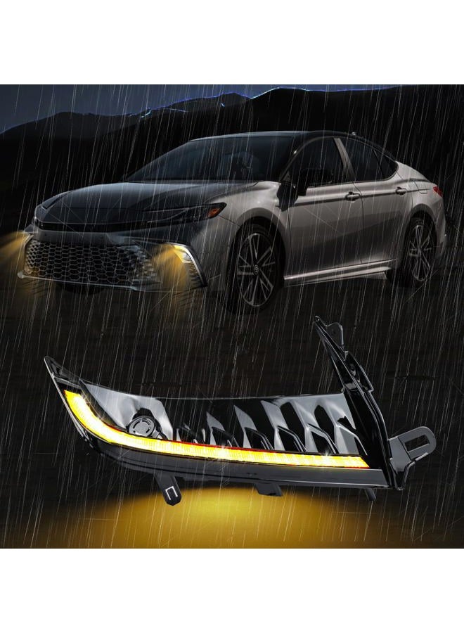 BINQIGOO LED Daytime Running Light Front Bumper Fog Light, Switchback White DRL Amber Sequential Turn Signal, Compatible with Toyota Camry SE XSE 2025 (Not fit LE XLE) - Image 3