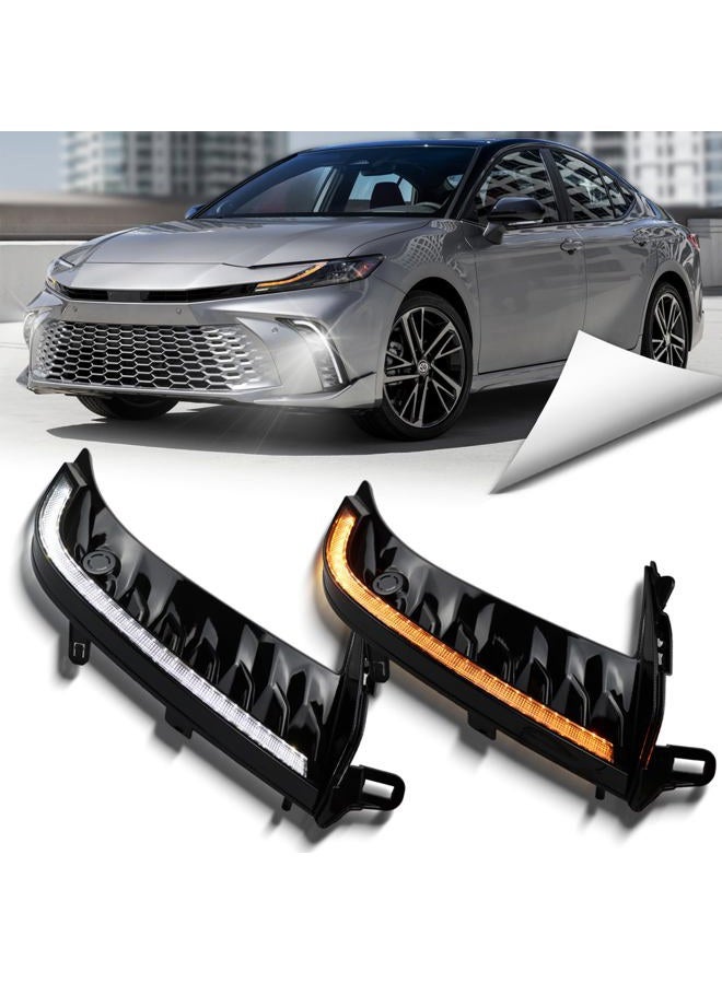 BINQIGOO LED Daytime Running Light Front Bumper Fog Light, Switchback White DRL Amber Sequential Turn Signal, Compatible with Toyota Camry SE XSE 2025 (Not fit LE XLE) - Image 1