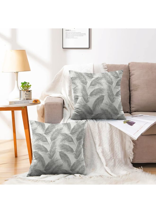  انتكس بيت الستائر وسادة بيلا من الكتان المخملي من إنتكس هوم - نقشة أوراق الشجر - قماش أنيق ومتين لغرف المعيشة - قطعتان - Image 1