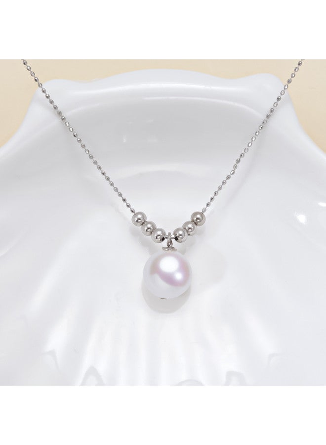 pincai Silver 925】strong Light Near-round Freshwater Pearl Necklace New Style Light Luxury Versatile High-end Sense Neckwear Collarbone Chain - Image 4