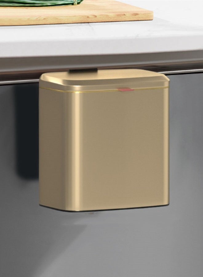 JCB CHIC Kitchen Compost Bin Hanging Trash Can With Lid 5L Stainl Steel Garbage Can For Kitchen Cabinet Door Mounted Trash Can(G2025-5L-gold) - Image 1