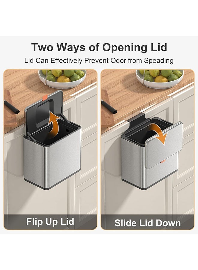 JCB CHIC Kitchen Compost Bin Hanging Trash Can With Lid 5L Stainl Steel Garbage Can For Kitchen Cabinet Door Mounted Trash Can(G2025-5L-gold) - Image 3