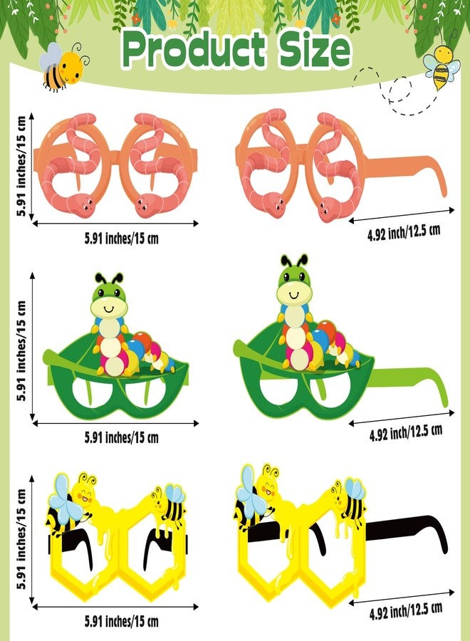 Harrycle 32 Pcs Spring Insect Party Favors Summer Bugs Paper Glasses Frame Insect Photo Booth Props Eyeglasses for Spring Bugs Birthday Decorations Supplies - Image 2