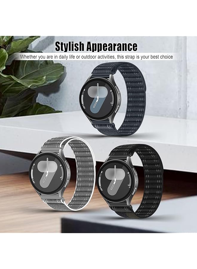 erorex Compatible With Samsung Galaxy Watch 7 6 5 4 Fe Band 40Mm 44Mm Galaxy Watch 6 4 Classic Galaxy Watch 5 Pro Sport Strap Vivoactive 5 3 Venu 2 Plus Loop 20Mm Nylon Strap Women Men Dark Blue  - Image 2