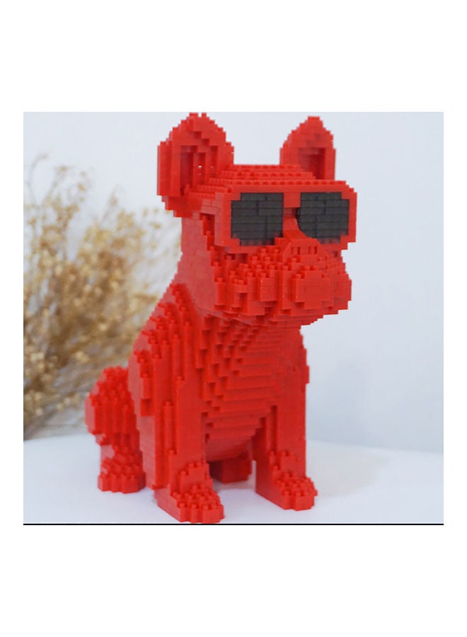 Kids Red Bulldog Stacking Block Toy with 1645 Pieces, Measures 9 x 20 x 18cm - Image 2