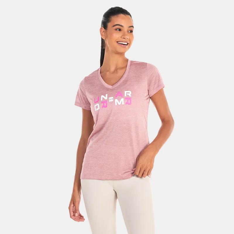 UNDER ARMOUR Women's UA Tech™ Twist Graphic V-Neck T-Shirt
