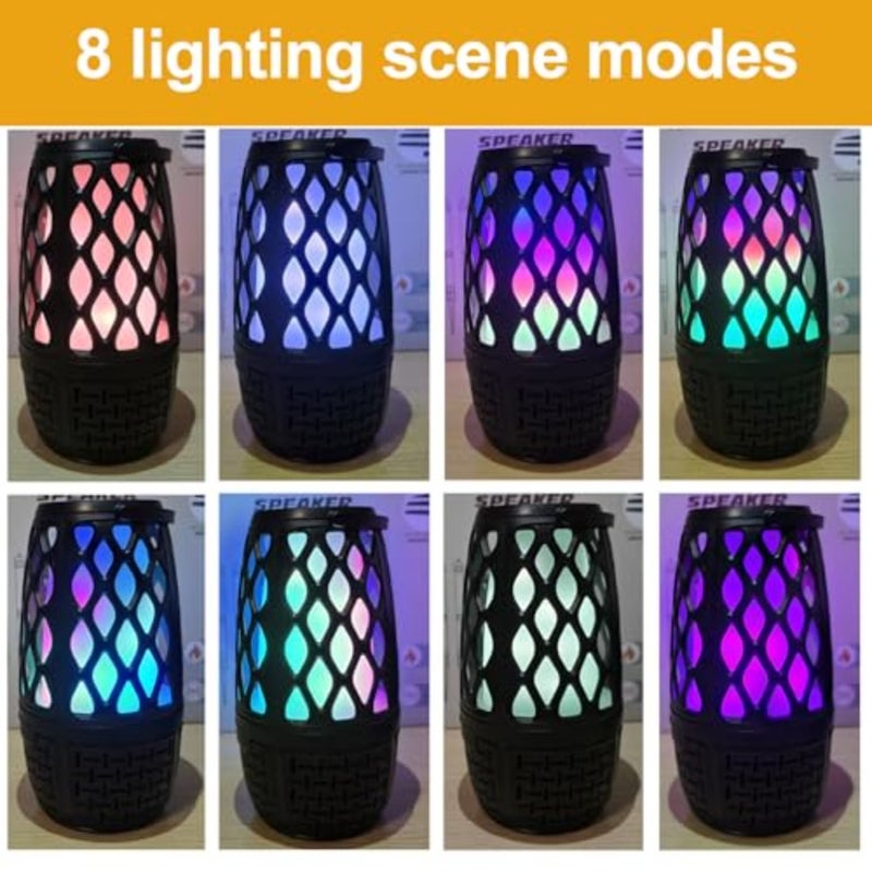 Outdoor Speakers, Colorful LED Flame Speaker Gift for Men, Bluetooth 5.3, Stereo Sound, Portable Wireless Speaker with Stake, Hook for Patio/Yard/Porch - Image 3