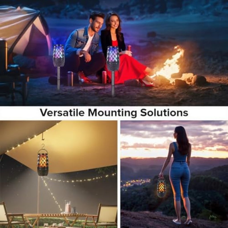 Outdoor Speakers, Colorful LED Flame Speaker Gift for Men, Bluetooth 5.3, Stereo Sound, Portable Wireless Speaker with Stake, Hook for Patio/Yard/Porch - Image 5
