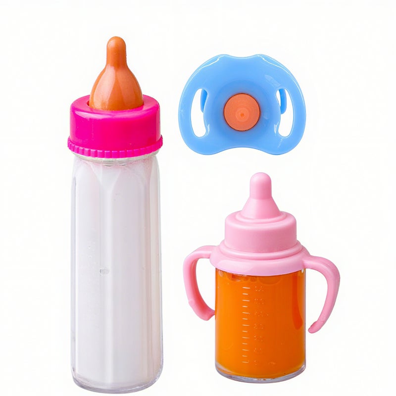 Children's simulated feeding role-playing toy set, magic feeding bottle, inverted liquid disappearing juice bottle (including feeding bottle, juice bottle, pacifier accessories, suitable for over 3 years old) - Image 1