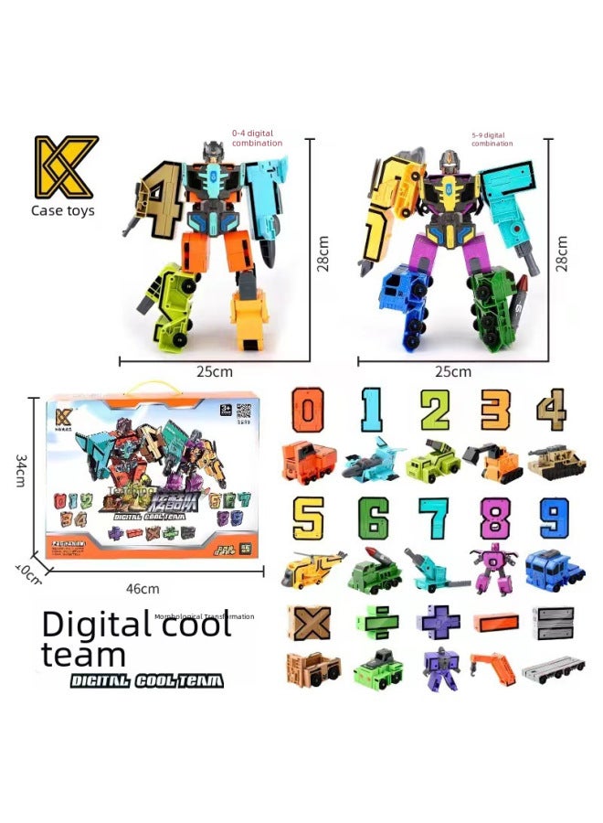 Case Home Digital Deformation Toy Children's Robot Digital 0-9 Assembled Fit Educational Package Boy Toy-Color:[4] Digital Large Tank  - Image 3
