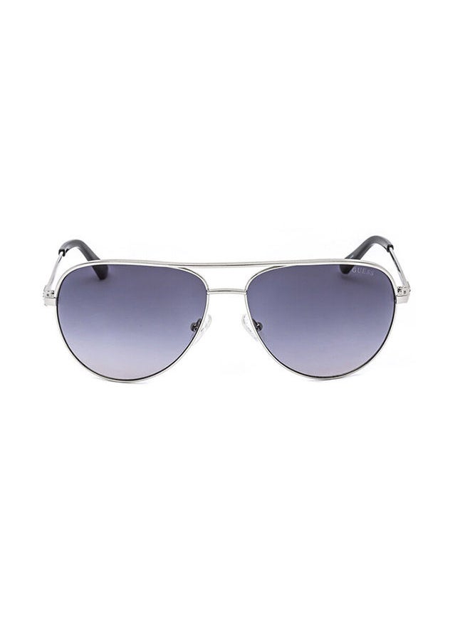 GUESS - Full Rim Aviator Frame Sunglasses GF6098 10B - Lens Size: 64mm - Shiny Light Nickeltin Large - Image 1