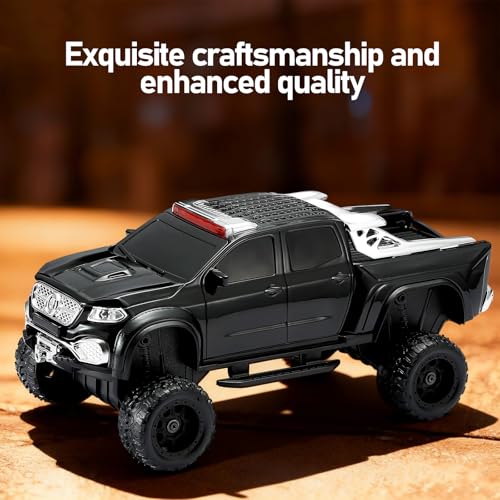 WSTER WS-X65 Pickup Truck Replica Bluetooth Speaker – HD Sound, FM Radio, TWS Stereo, LED Party Lights, USB/TF Playback, Built-in Mic – Cool Portable Car Design Speaker for Outdoors & Home (Black) - Image 3