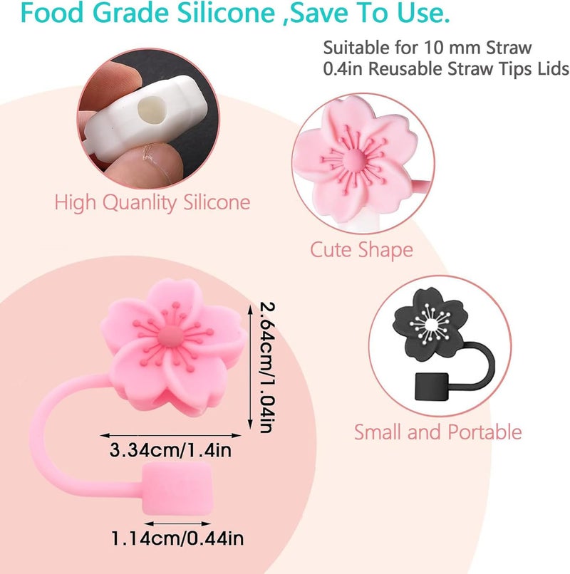 BTYHAOS Silicone Straw Caps for 10mm Tumblers | Reusable Dust-Proof Straw Toppers Compatible with Stanley 30oz & 40oz Tumblers (BlackPW) - Image 2