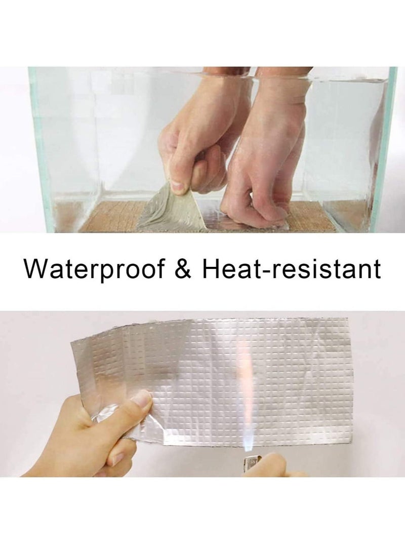Yameem Super Waterproof Tape, Outdoor Leak Repair Aluminum Butyl Tape, Permanent Leak Proof All Weather Patch, UV Resistant Pipe Awning Sail Roof Window Sealing  - Image 3