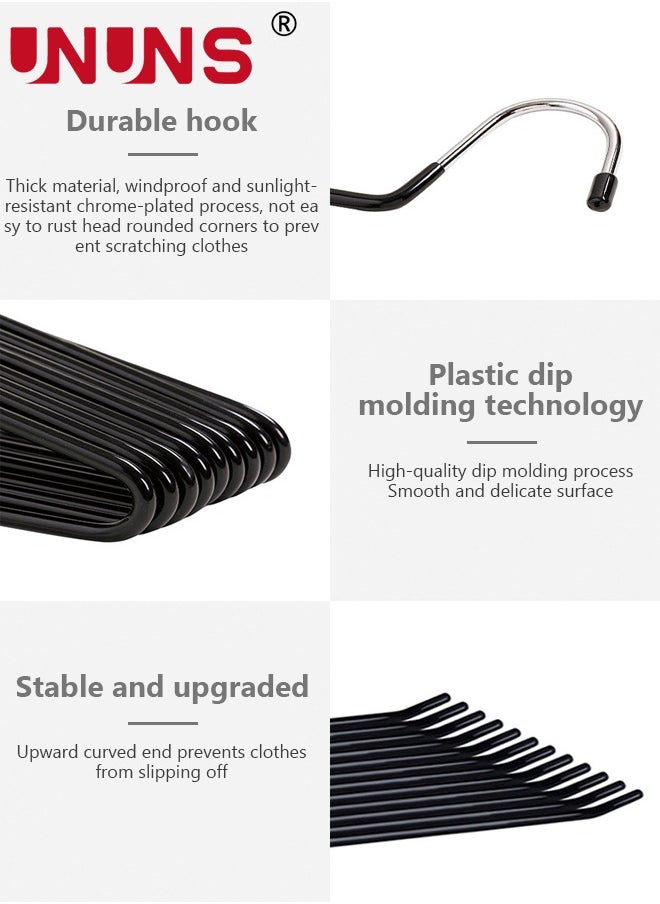 UNUNS 15 Pack Pants Hangers,Closet Clothes Hangers,Non-Slip Trouser Hangers,Open Ended Easy Slid Jean Hangers,Durable Anti-Rust Coat Hangers,Space Saving Hangers For Women Men Kids,Black  - Image 4