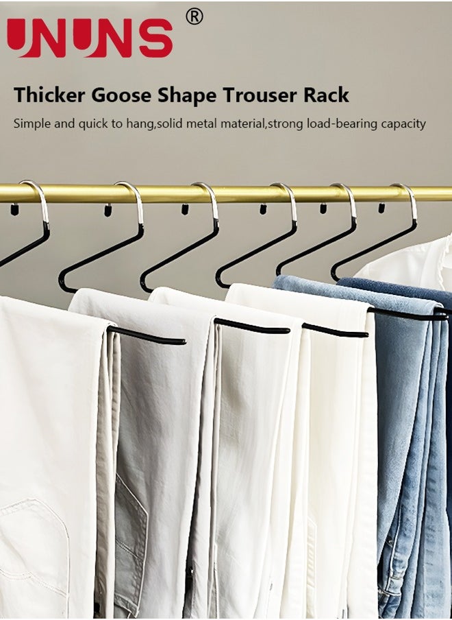 UNUNS 15 Pack Pants Hangers,Closet Clothes Hangers,Non-Slip Trouser Hangers,Open Ended Easy Slid Jean Hangers,Durable Anti-Rust Coat Hangers,Space Saving Hangers For Women Men Kids,Black  - Image 2