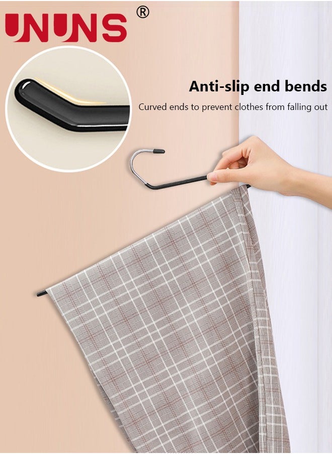 UNUNS 15 Pack Pants Hangers,Closet Clothes Hangers,Non-Slip Trouser Hangers,Open Ended Easy Slid Jean Hangers,Durable Anti-Rust Coat Hangers,Space Saving Hangers For Women Men Kids,Black  - Image 3