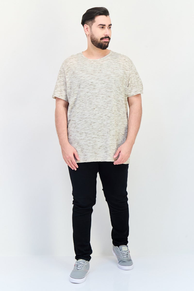 Celio Men Crew Neck Short Sleeve Solid T Shirt, Beige - Image 4