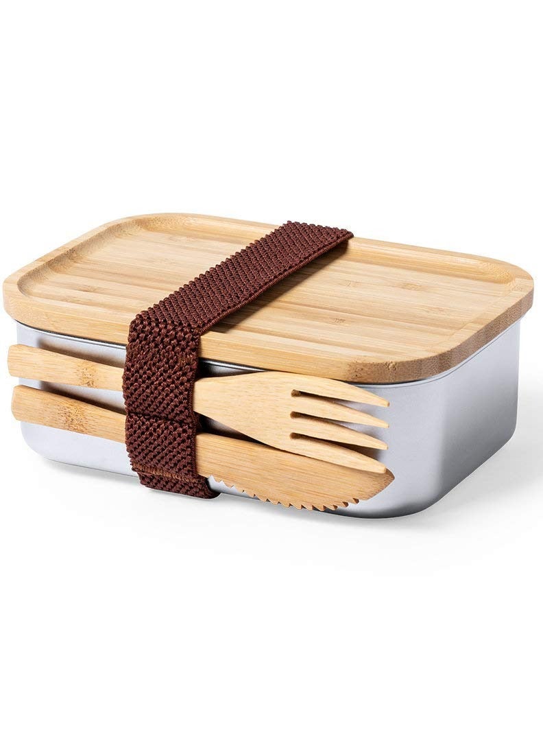 Jinou Lunch Box With Premium Quality Stainless Steel & Natural Bamboo Lid  - Image 1