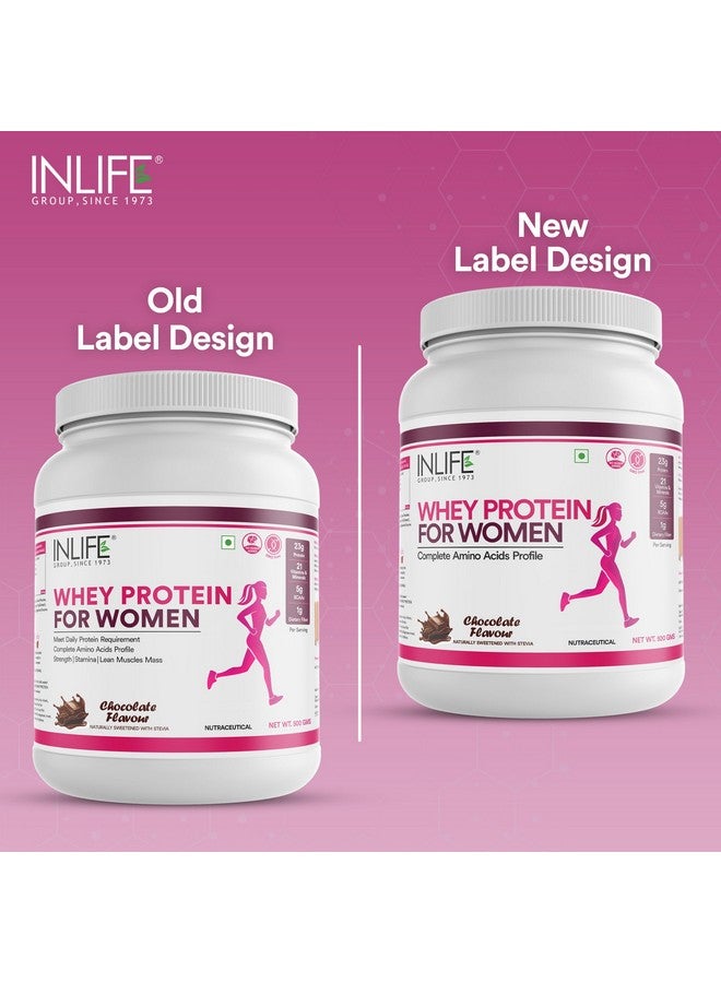 Inlife مسحوق بروتين مصل اللبن للنساء من INLIFE | أعشاب أيورفيدا، 23 جرام بروتين، 21 فيتامين ومعادن، أوميغا 3 6، إنزيمات هضمية، للشعر والبشرة والأظافر (500 جرام، شوكولاتة) - Image 5