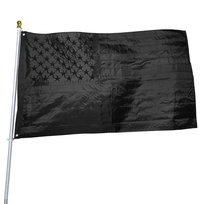 DANF FLAG Black American Flag 3x5 ft: Heavy Duty US Flag Made from Nylon - Embroidered Stars - Sewn Stripes - UV Protection Perfect for Outdoors! (Not Include Pole) - Image 5