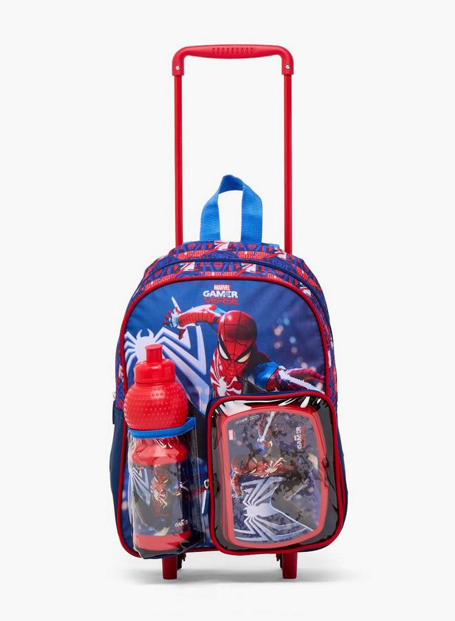 MARVEL Spider-Man Print 3-Piece School Trolley Bag Set For Boys 8-13 Years With Lunch Box - Image 4