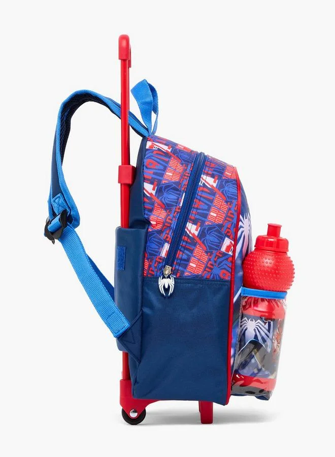 Marvel  Spider-Man Print 3-Piece School Trolley Bag Set For Boys 8-13 Years With Lunch Box  | Best Price UAE