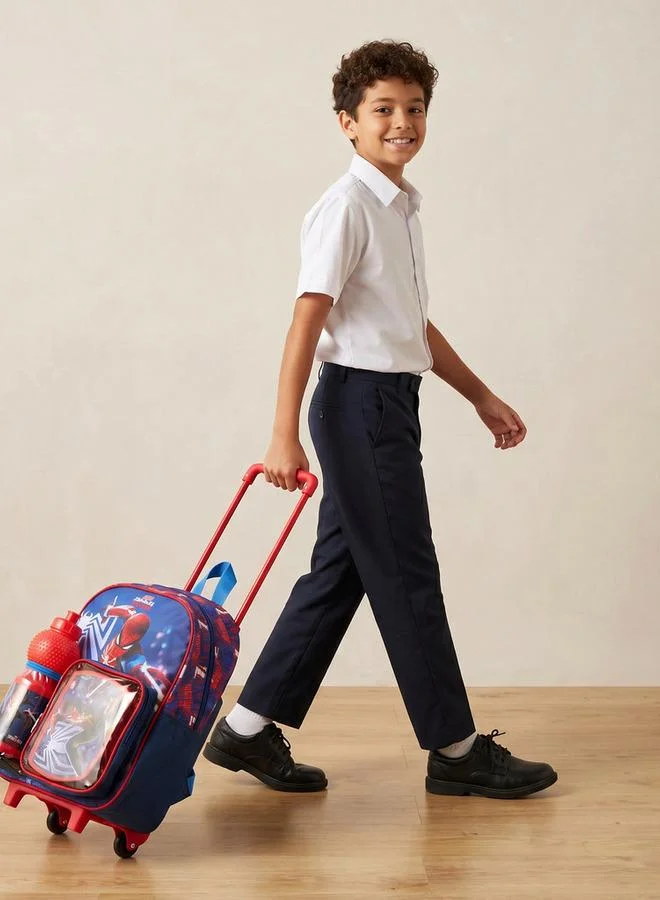 Marvel  Spider-Man Print 3-Piece School Trolley Bag Set For Boys 8-13 Years With Lunch Box  | Best Price UAE