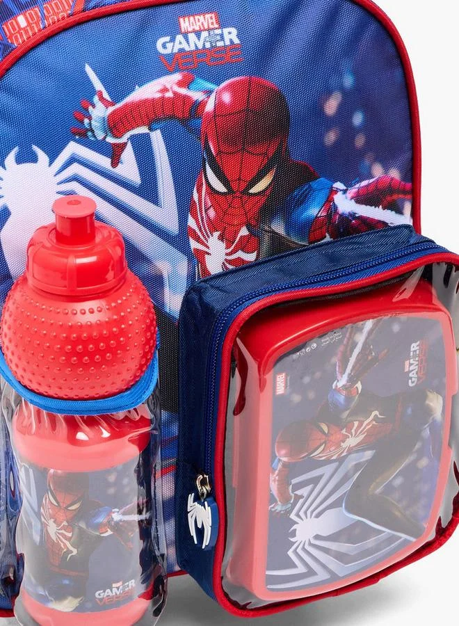 Marvel  Spider-Man Print 3-Piece School Trolley Bag Set For Boys 8-13 Years With Lunch Box  | Best Price UAE