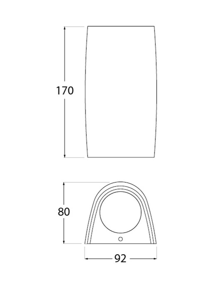 فوماغالي فوماجالى كشاف جداري خارجي إيطالي فاخر MARTA 90 1L (1A4) أسود 3.5 وات إضاءة دافئة (وورم) IP55 راتنج فخم مقاوم للصدأ - Image 3