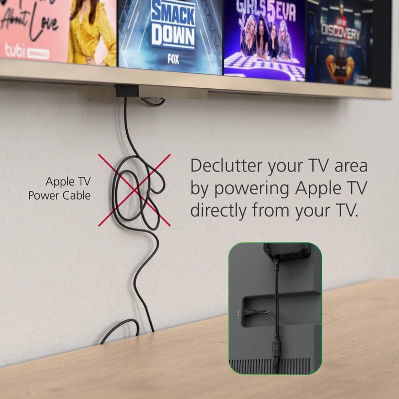 Mission Cables Mission Y Splitter Power Cable for Apple TV - Power Directly from Your TV - Image 2
