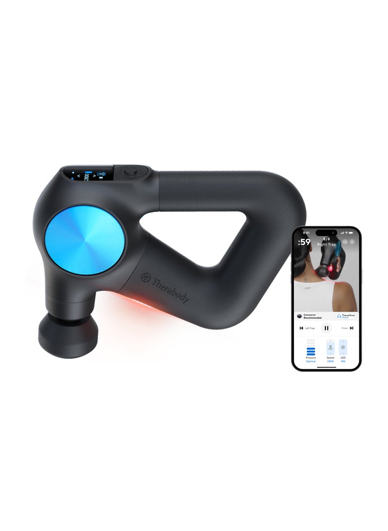 Therabody TheraGun Pro Plus 6-in-1 Deep Tissue Percussion Massage Gun - Handheld Personal Massager for Full Body Pain Relief & Muscle Tension with Biometric Breathwork, Vibration & Heated Attachments  - Image 2