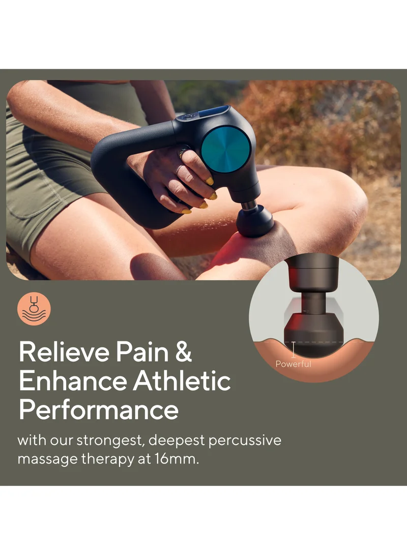 Therabody  TheraGun Pro Plus 6-in-1 Deep Tissue Percussion Massage Gun - Handheld Personal Massager for Full Body Pain Relief & Muscle Tension with Biometric Breathwork, Vibration & Heated Attachments  | Best Price UAE