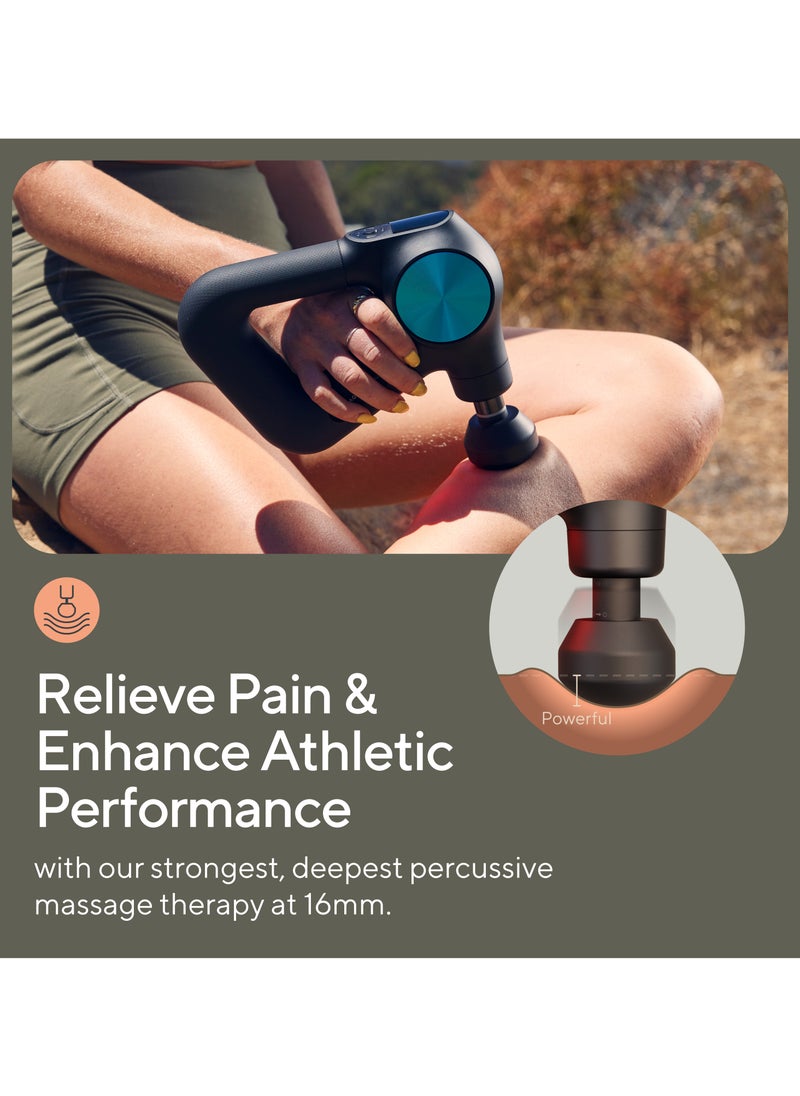 Therabody TheraGun Pro Plus 6-in-1 Deep Tissue Percussion Massage Gun - Handheld Personal Massager for Full Body Pain Relief & Muscle Tension with Biometric Breathwork, Vibration & Heated Attachments  - Image 4