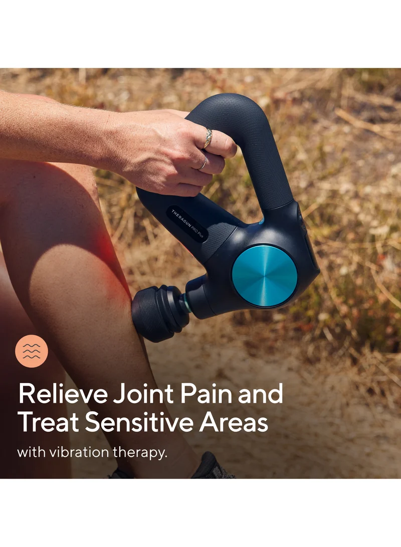 Therabody  TheraGun Pro Plus 6-in-1 Deep Tissue Percussion Massage Gun - Handheld Personal Massager for Full Body Pain Relief & Muscle Tension with Biometric Breathwork, Vibration & Heated Attachments  | Best Price UAE