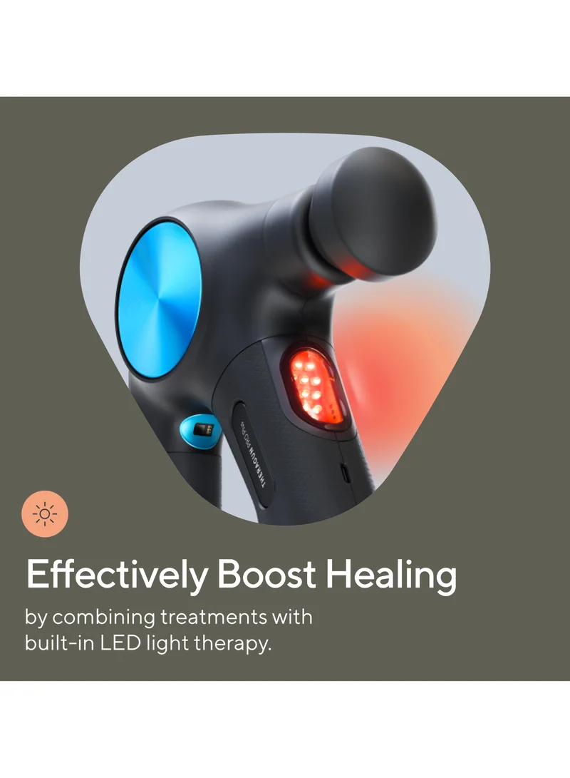 Therabody  TheraGun Pro Plus 6-in-1 Deep Tissue Percussion Massage Gun - Handheld Personal Massager for Full Body Pain Relief & Muscle Tension with Biometric Breathwork, Vibration & Heated Attachments  | Best Price UAE