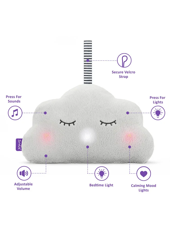 Snuz Cloud Baby Sleep Aid, Soft, Plush And Portable, Soothing Sounds And Lights, Infant And Baby, Dimensions 26X17 Cm