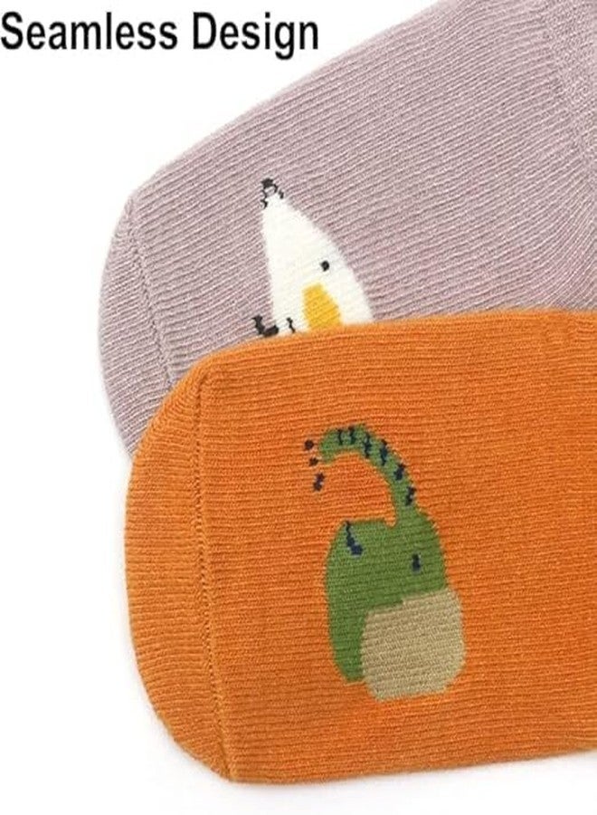Lemonzza Adorable Non-Slip Baby Socks Set with Cute Animal Patterns and Soft Grip Bottoms for Newborns, Infants, and Toddlers - Breathable Cotton Anti-Skid Ankle Socks for Boys and Girls - Image 5