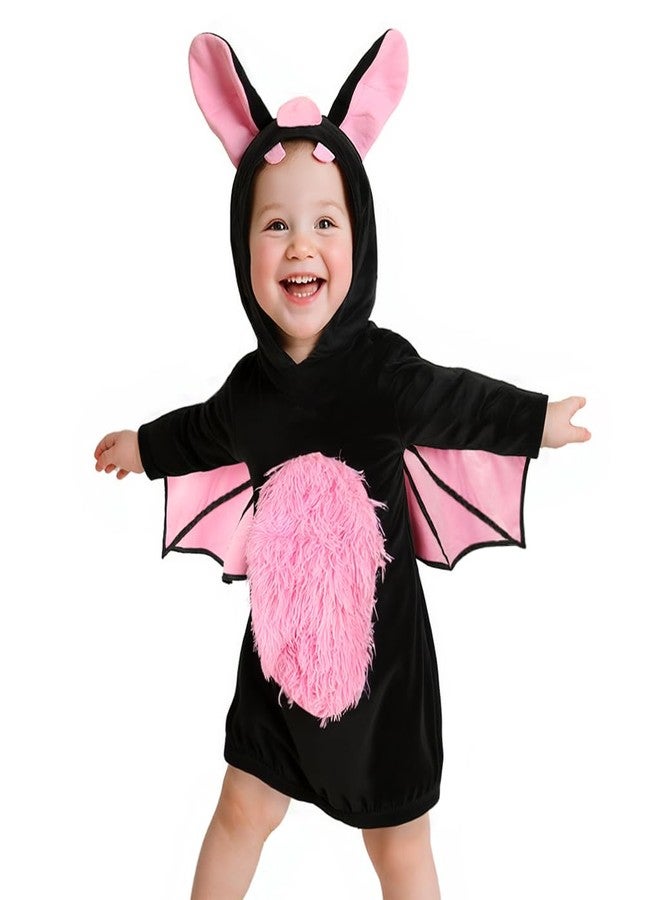 VZQI Baby Unisex Plush Animal Outfit Toddlers and Kids Bat Sleeveless Hooded Dress 2'4''-2'8'' - Image 1