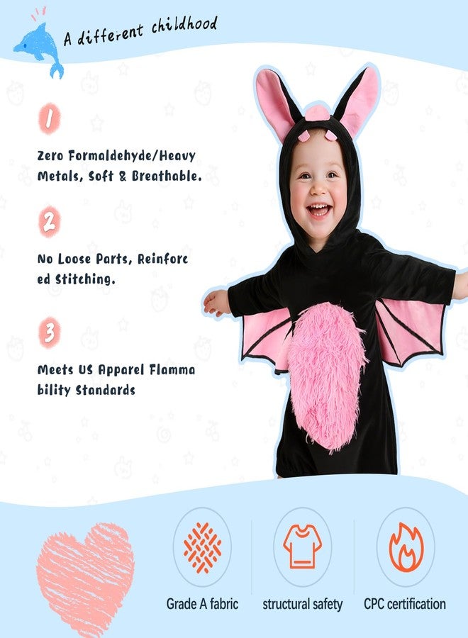 VZQI Baby Unisex Plush Animal Outfit Toddlers and Kids Bat Sleeveless Hooded Dress 2'4''-2'8'' - Image 2