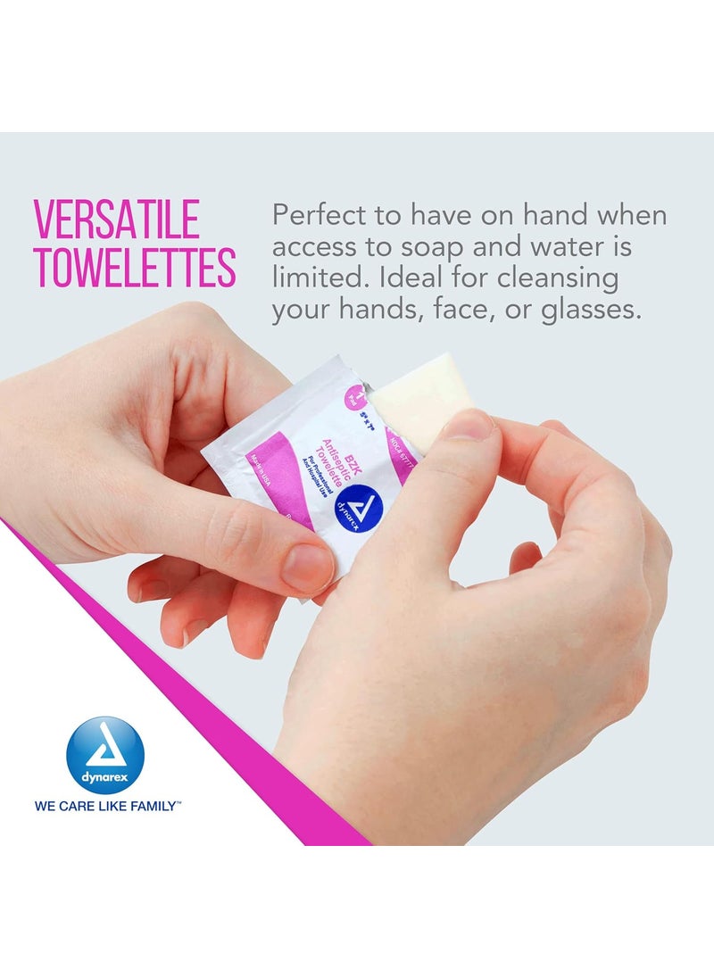 Dynarex Dynarex BZK Antiseptic Towelettes Moist Sanitizing Towelettes Designed to Prevent Infection in Minor Wounds 5x7 Disposable  Individually Wrapped 1 Box of 100 Packaging May Vary  - Image 4
