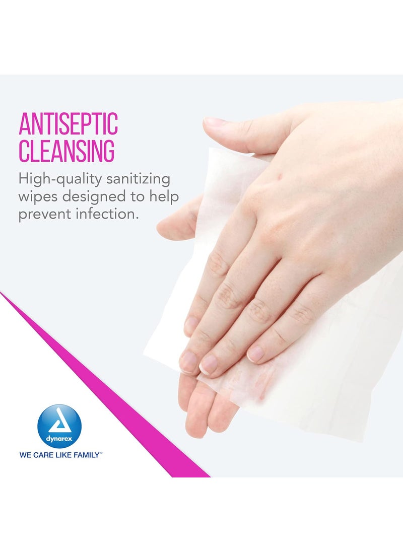 Dynarex Dynarex BZK Antiseptic Towelettes Moist Sanitizing Towelettes Designed to Prevent Infection in Minor Wounds 5x7 Disposable  Individually Wrapped 1 Box of 100 Packaging May Vary  - Image 3