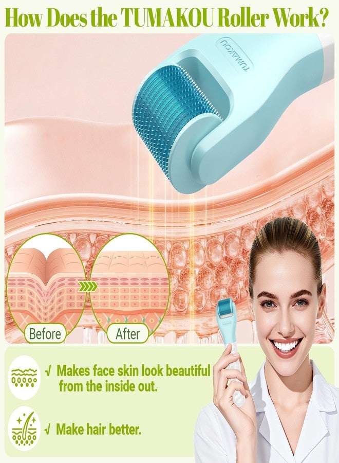 KINETICS LIGHTING 10 in 1 Derma Roller Kit for Face and Body-Face Roller&Face Brush，0.25mm Microneedling Pen MicroneedleRoller, Facial Beauty Roller Skin Care Tools with 10 Replaceable Heads and Storage Case - Image 2
