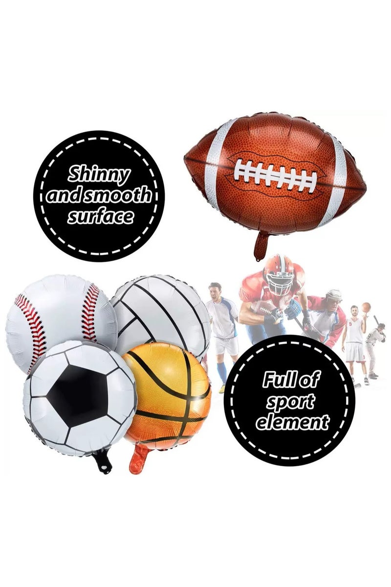 Giant Mylar Sports Balloons All Sports Birthday Party Decorations Football, Soccer, Basketball Balloons All-Star Baby Shower Decorations (18-inch, Pack of 10) - Image 5