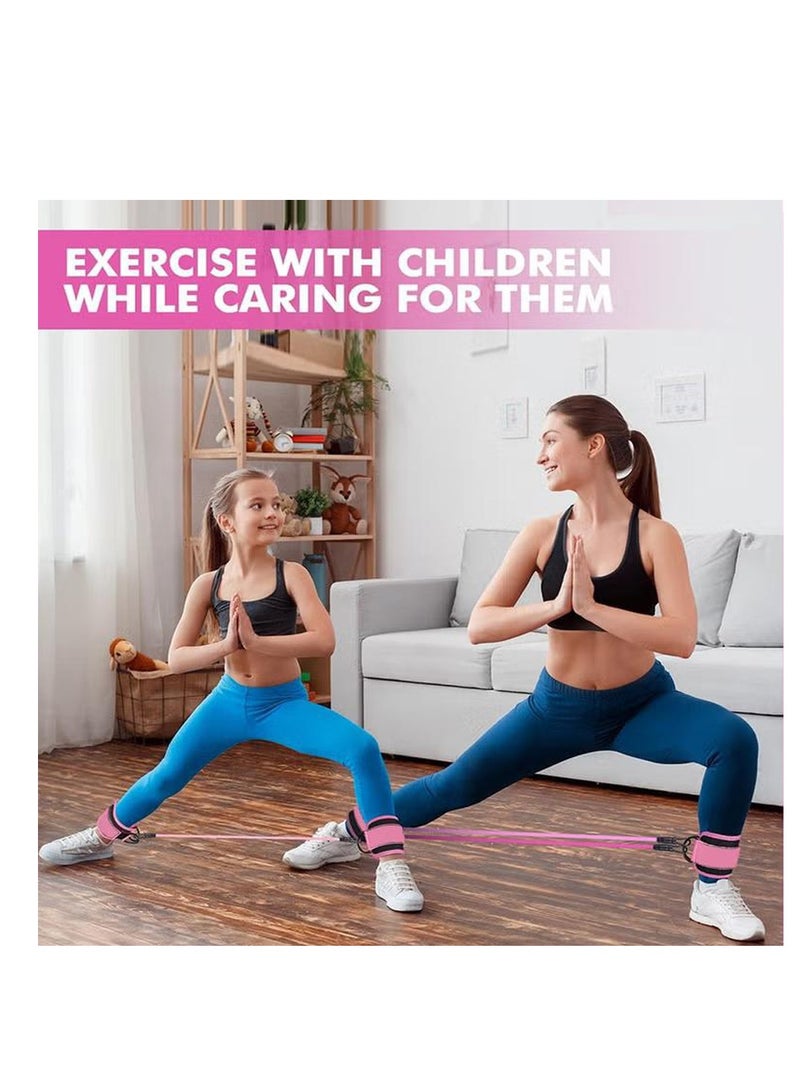 XiuWoo Ankle Resistance Bands with Cuffs,Ankle Bands for Working Out,Ankle Resistance Band for Leg,Booty Workout Equipment for Kickbacks Hip Fitness Training,Exercise Bands for Lift Women, pink - Image 2