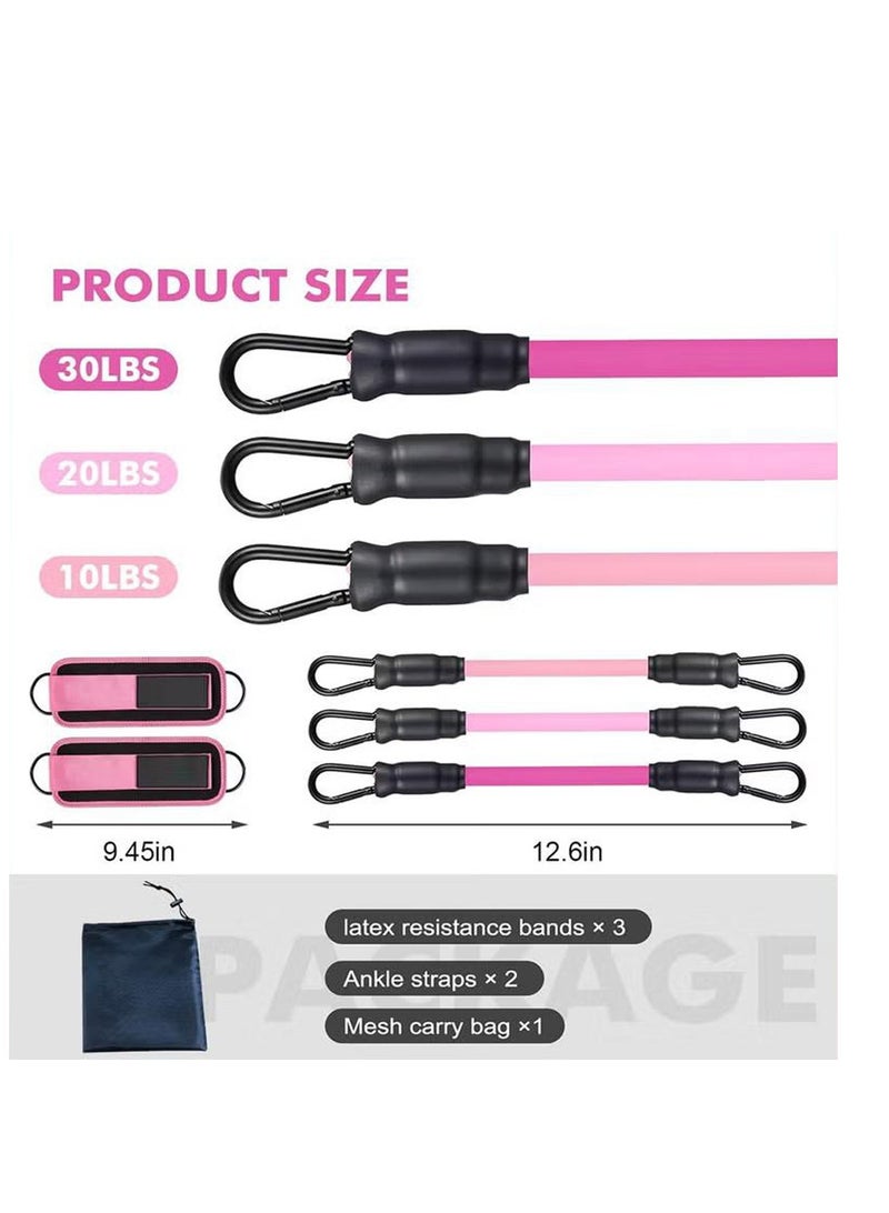 XiuWoo Ankle Resistance Bands with Cuffs,Ankle Bands for Working Out,Ankle Resistance Band for Leg,Booty Workout Equipment for Kickbacks Hip Fitness Training,Exercise Bands for Lift Women, pink - Image 4