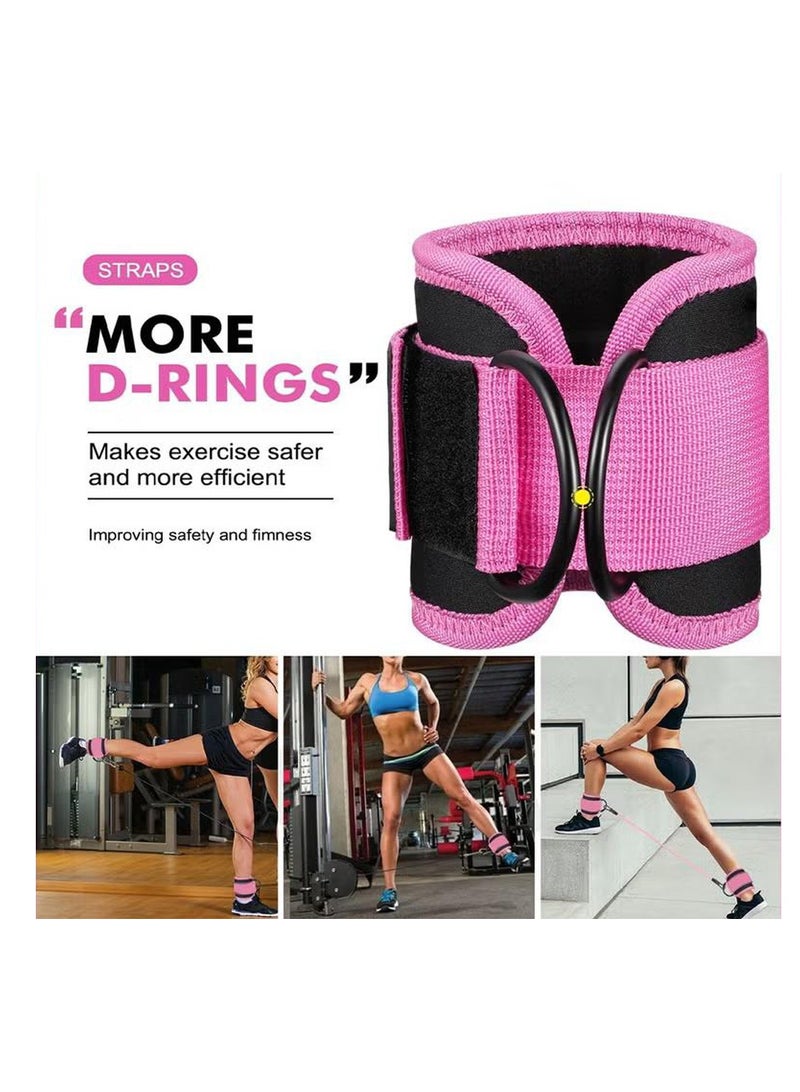XiuWoo Ankle Resistance Bands with Cuffs,Ankle Bands for Working Out,Ankle Resistance Band for Leg,Booty Workout Equipment for Kickbacks Hip Fitness Training,Exercise Bands for Lift Women, pink - Image 5