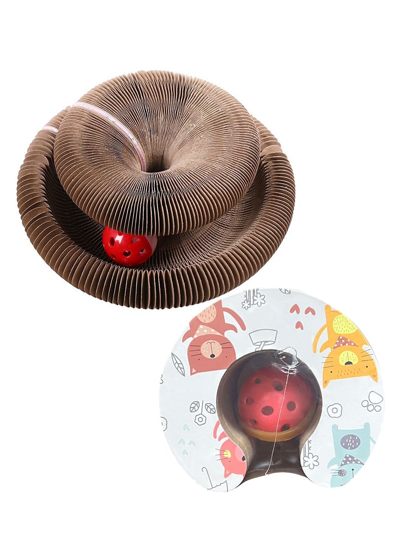 Kidle لوح خدش للقطط من الجهاز المغناطيسي، لوح خدش للقطط من الورق المموج المتغير، لعبة للقطط (أبيض) - Image 2